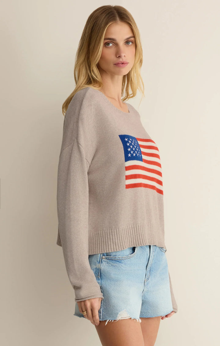 Z Supply Women's Sienna Patriot Sweater - Natural Heather - Sun Diego Boardshop