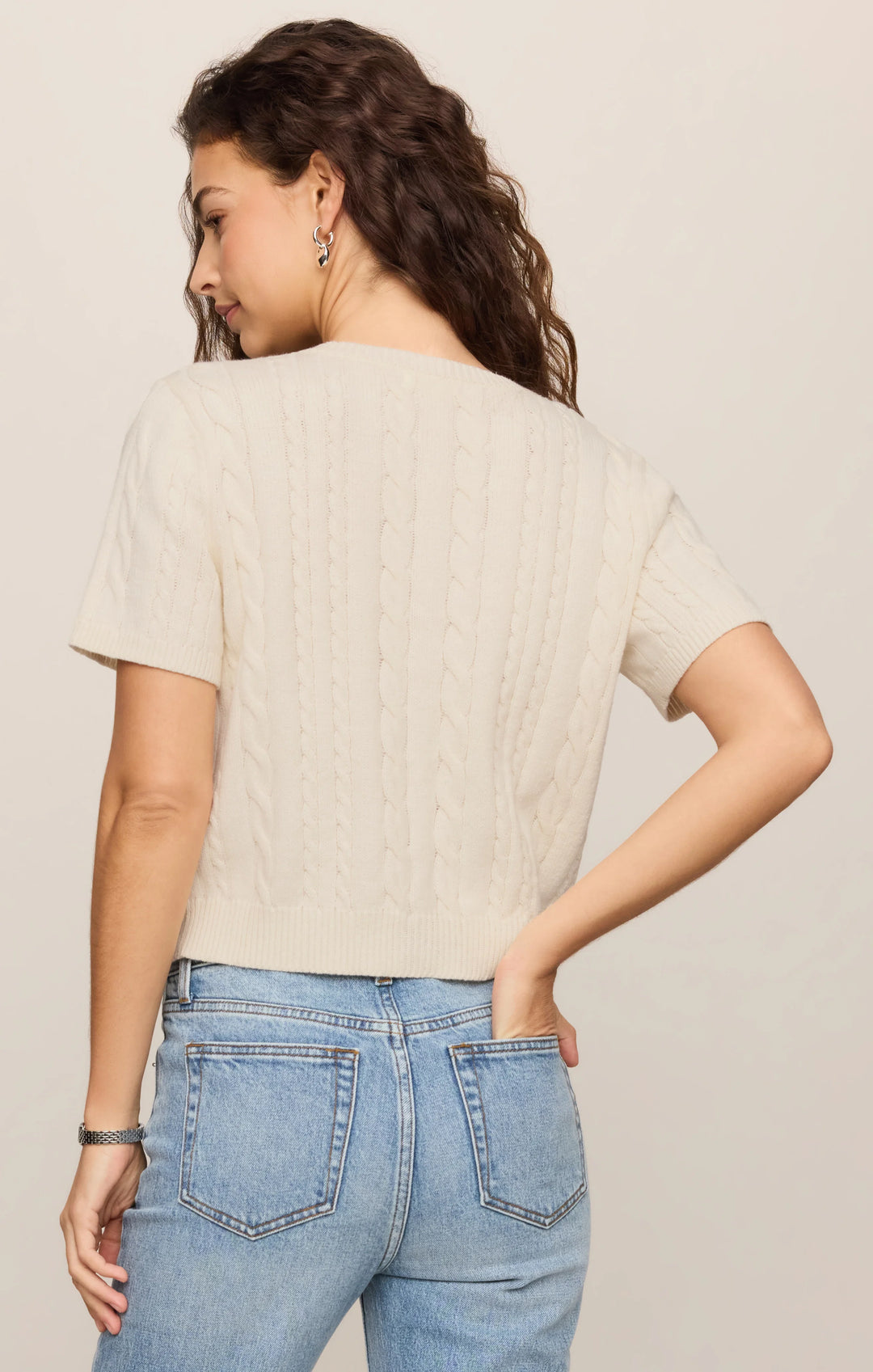 Z-Supply Women's Cera Short Sleeve Cardigan - Cloud