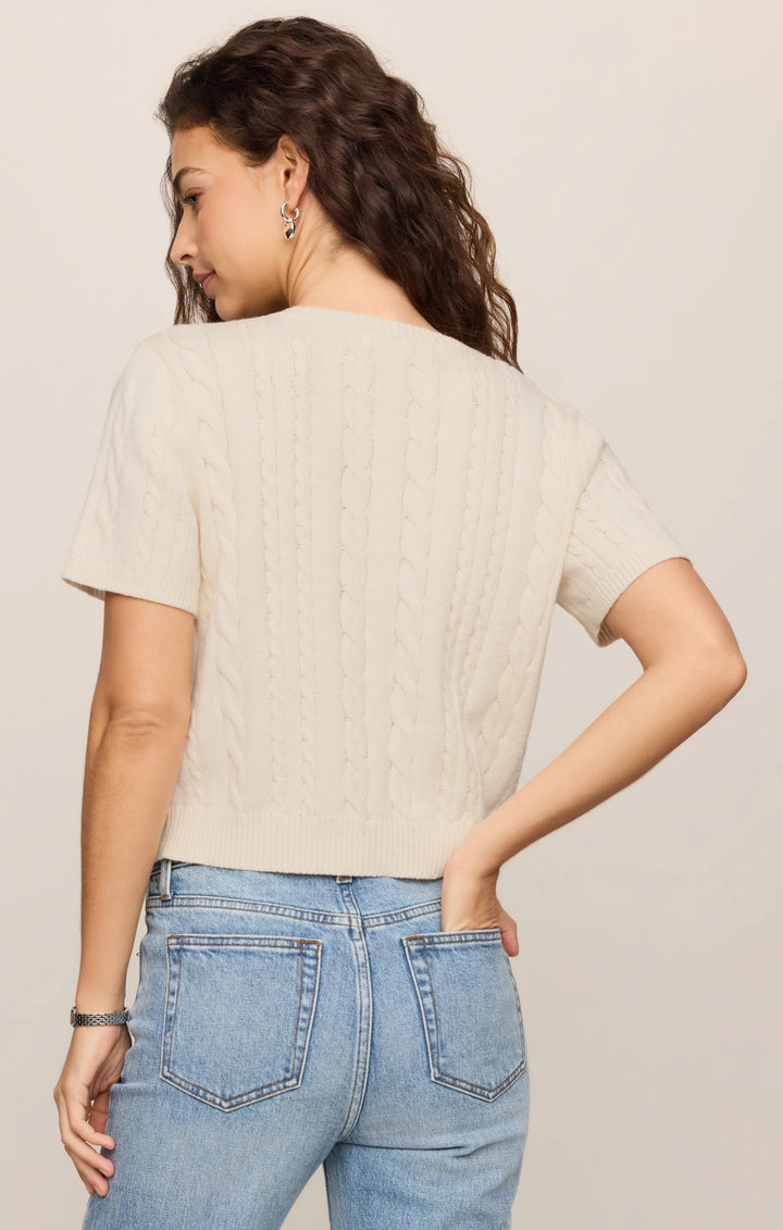 Z-Supply Women's Cera Short Sleeve Cardigan - Cloud