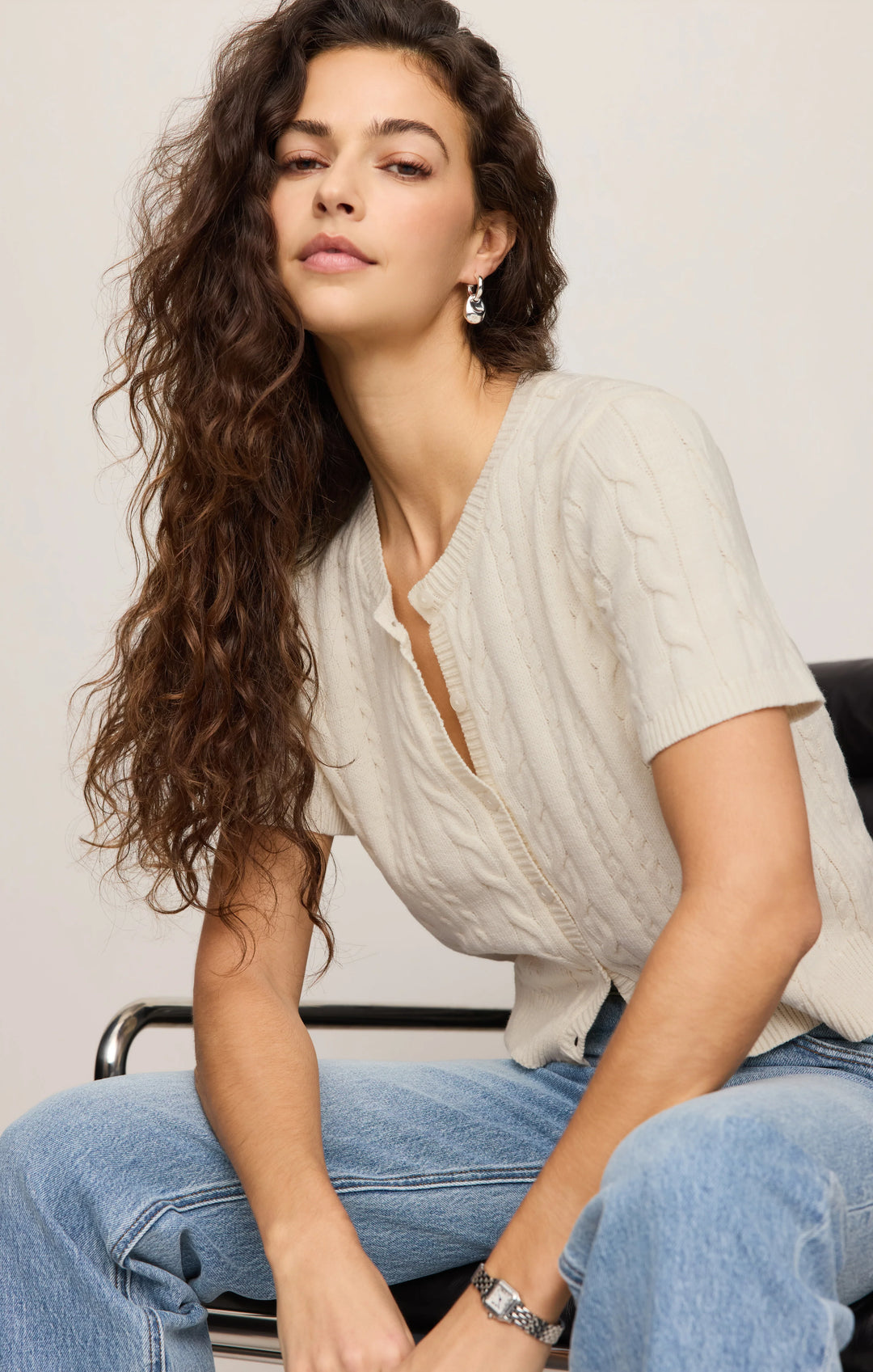 Z-Supply Women's Cera Short Sleeve Cardigan - Cloud