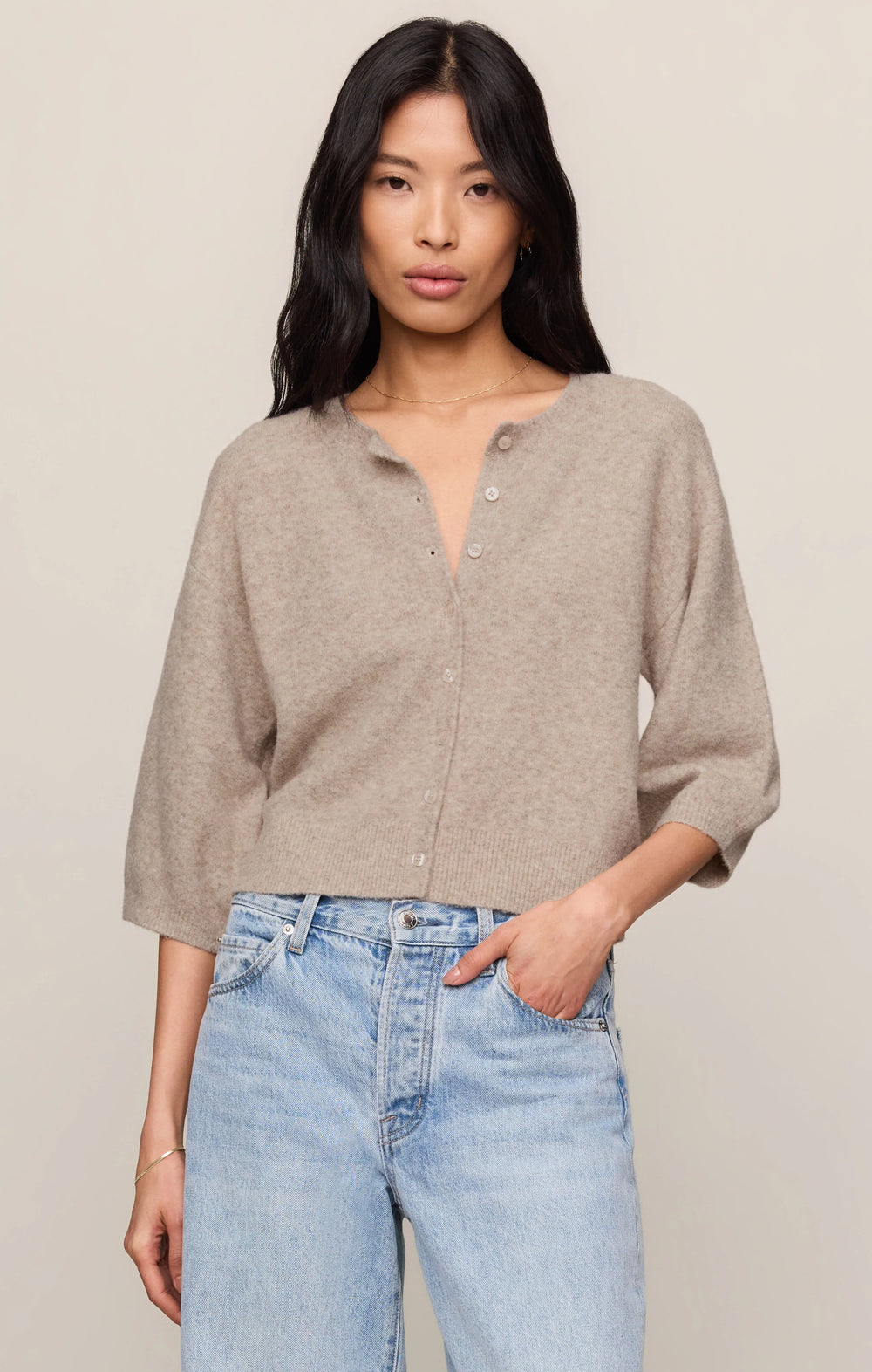 Z-Supply Women's Valor Short Sleeve Cardigan - Natural Heather - Sun Diego Boardshop