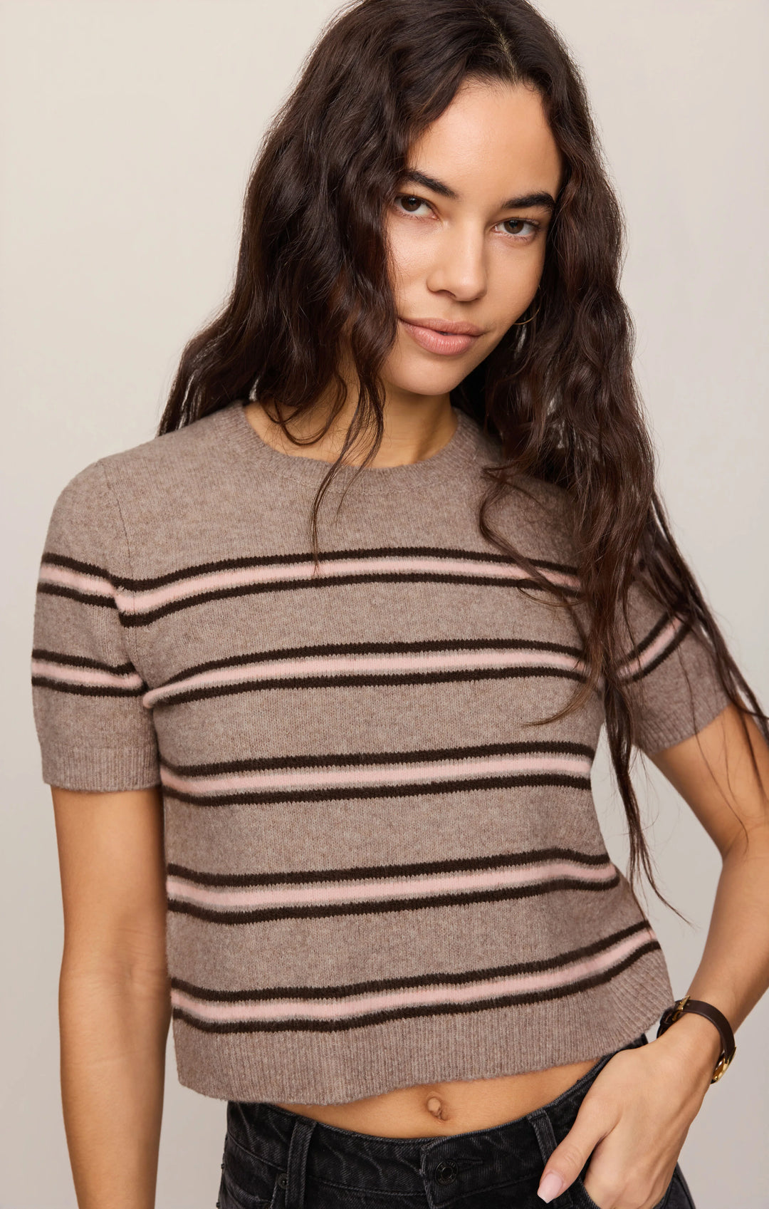 Z-Supply Women's Gatewood Stripe Sweater Tee - Heather Ash - Sun Diego Boardshop
