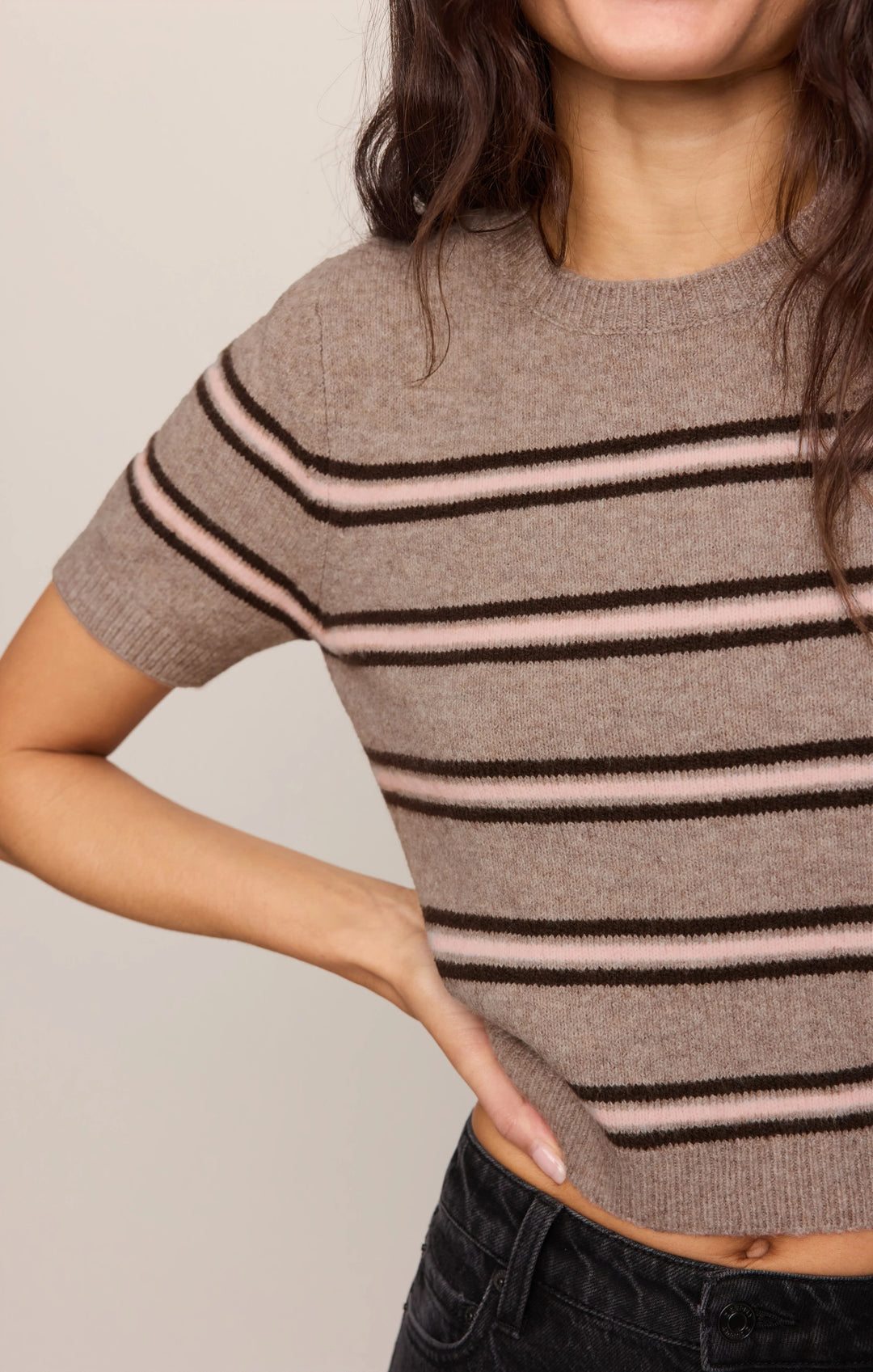 Z-Supply Women's Gatewood Stripe Sweater Tee - Heather Ash - Sun Diego Boardshop