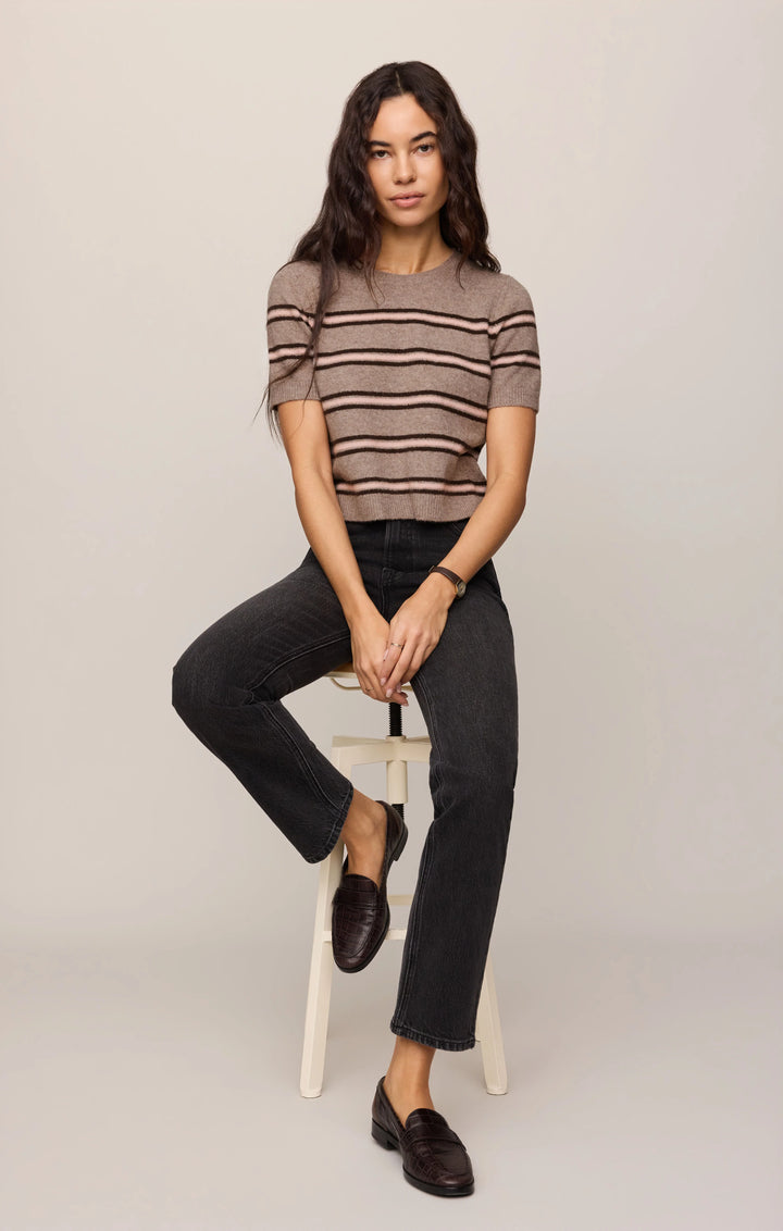 Z-Supply Women's Gatewood Stripe Sweater Tee - Heather Ash - Sun Diego Boardshop