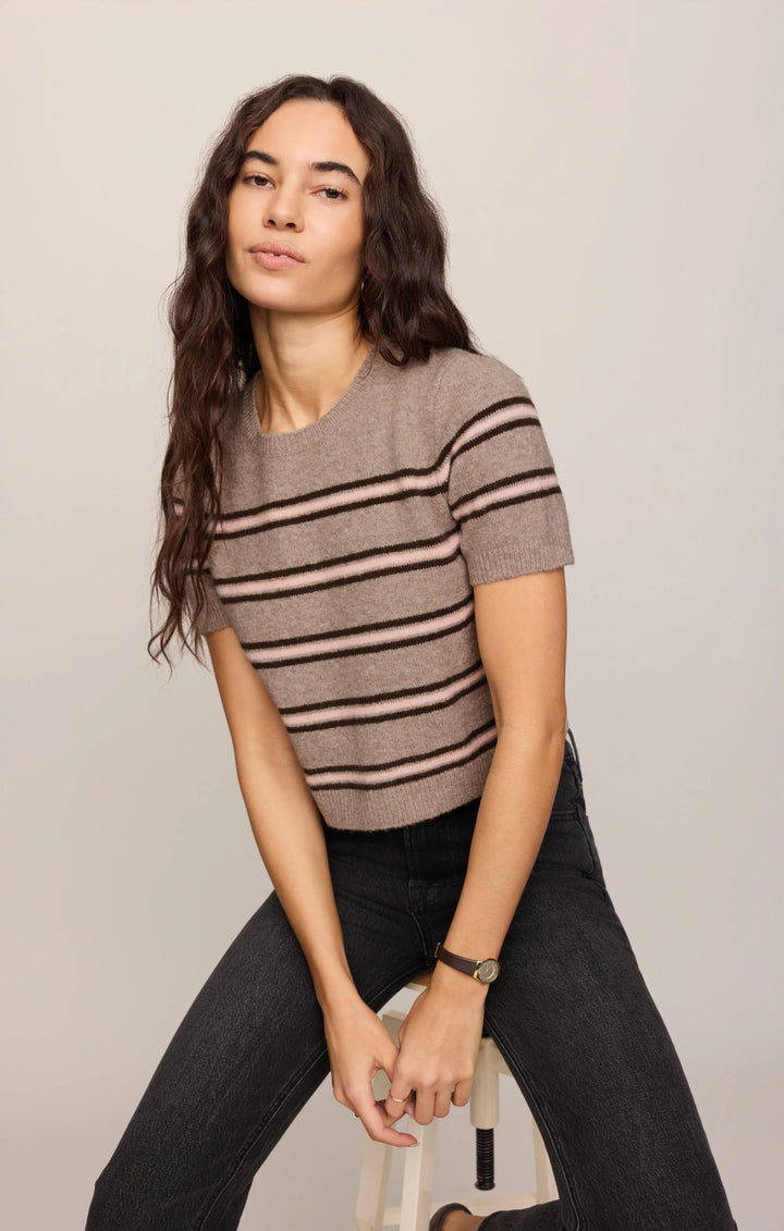 Z-Supply Women's Gatewood Stripe Sweater Tee - Heather Ash - Sun Diego Boardshop