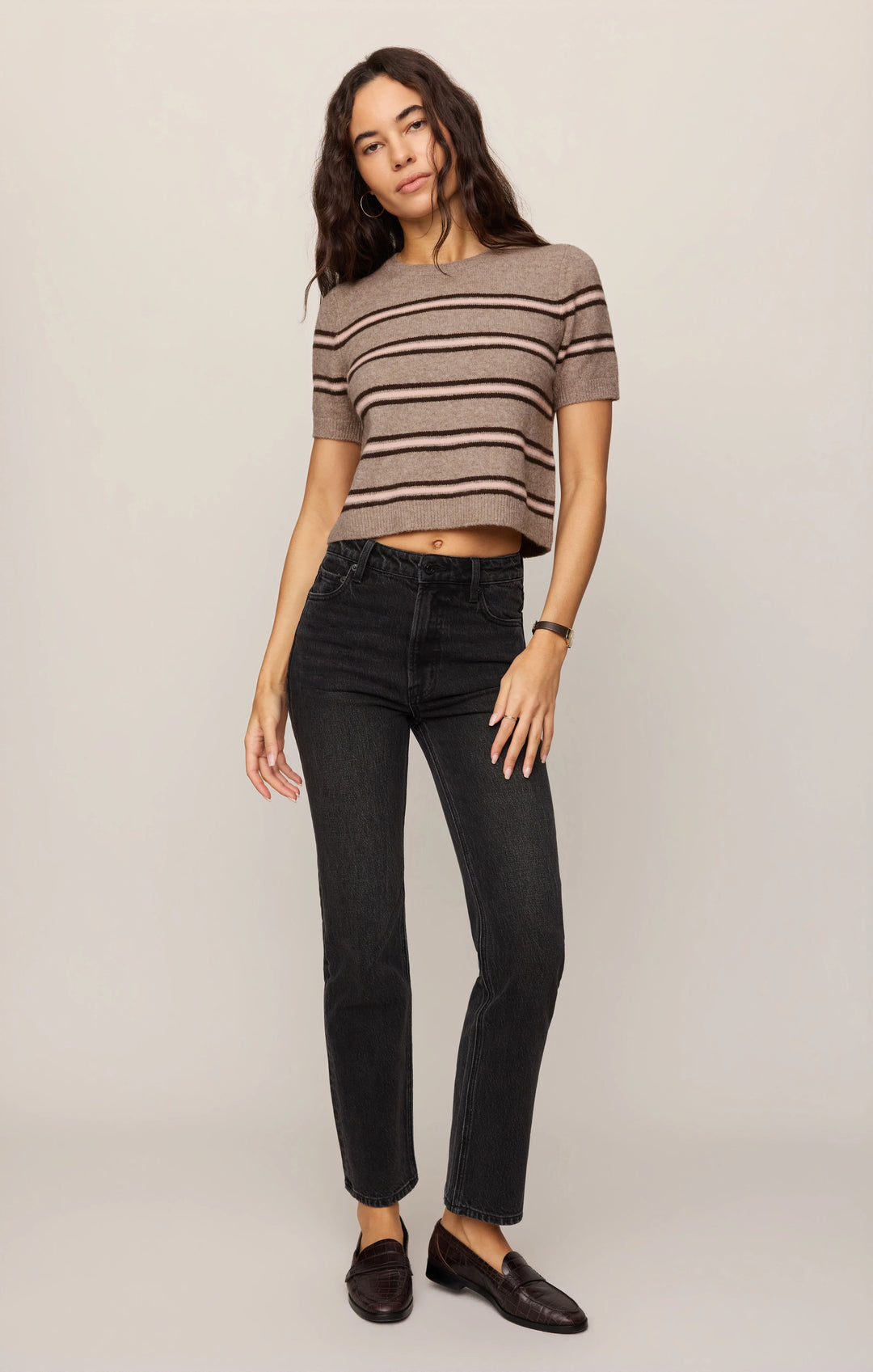 Z-Supply Women's Gatewood Stripe Sweater Tee - Heather Ash - Sun Diego Boardshop