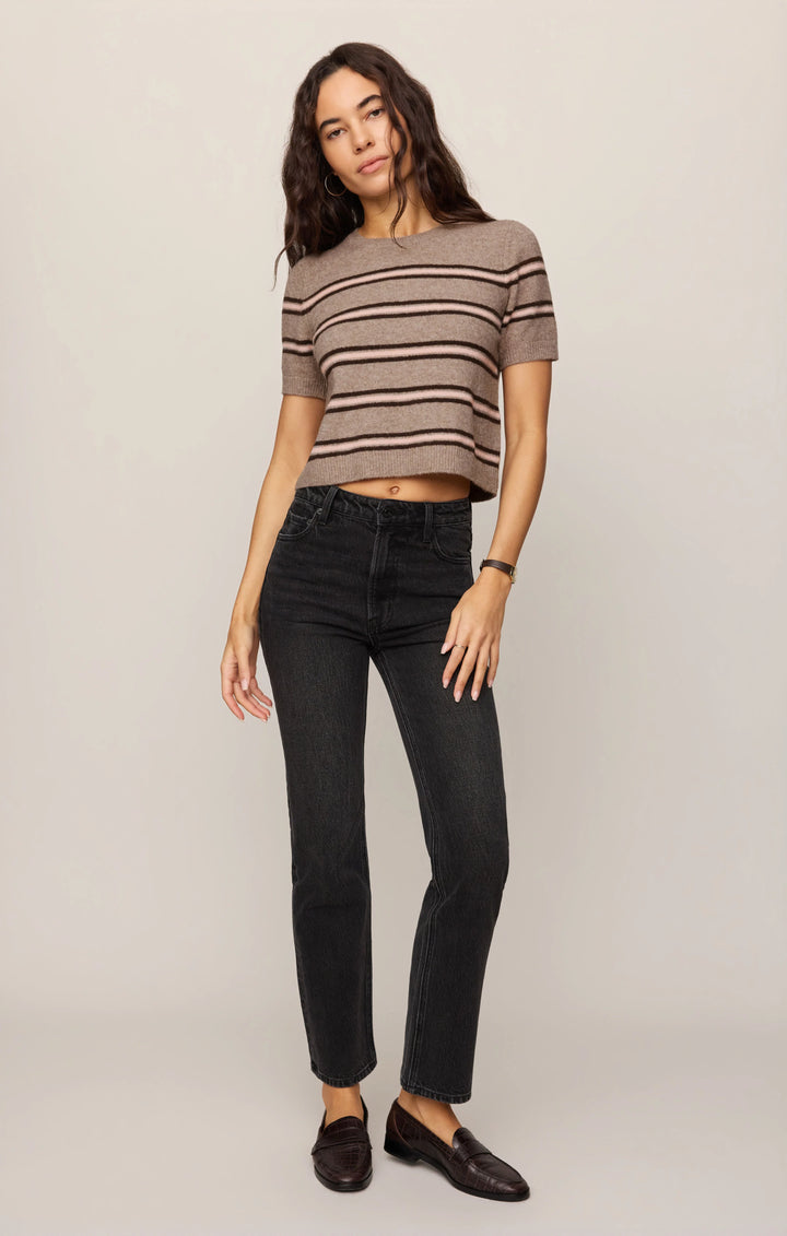 Z-Supply Women's Gatewood Stripe Sweater Tee - Heather Ash - Sun Diego Boardshop