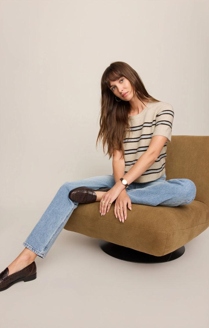 Z-Supply Women's Gatewood Stripe Sweater Tee - Light Oatmeal Heather - Sun Diego Boardshop