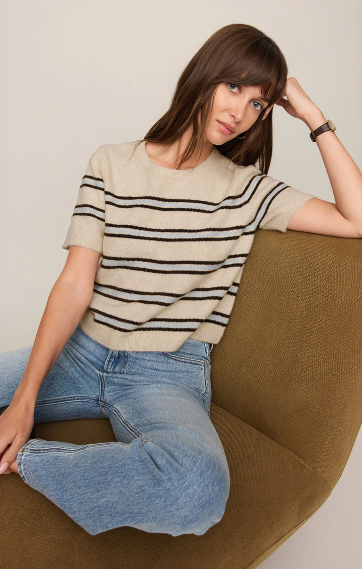 Z-Supply Women's Gatewood Stripe Sweater Tee - Light Oatmeal Heather - Sun Diego Boardshop