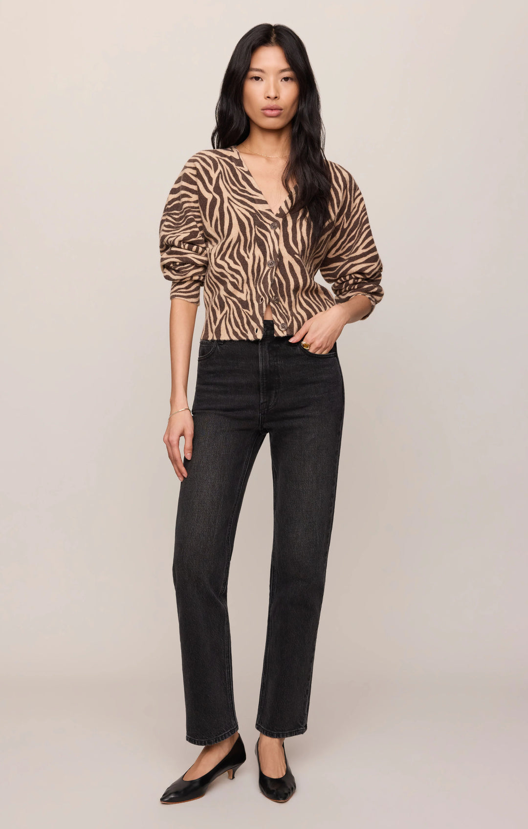 Z-Supply Women's All The Wild Zebra Cardigan - Dark Chocolate - Sun Diego Boardshop