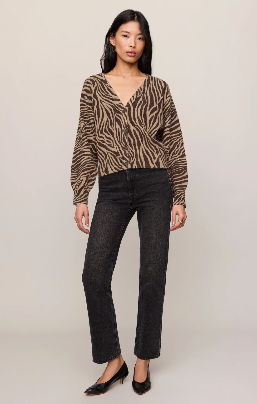 Z-Supply Women's All The Wild Zebra Cardigan - Dark Chocolate - Sun Diego Boardshop