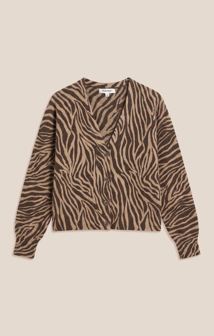 Z-Supply Women's All The Wild Zebra Cardigan - Dark Chocolate - Sun Diego Boardshop