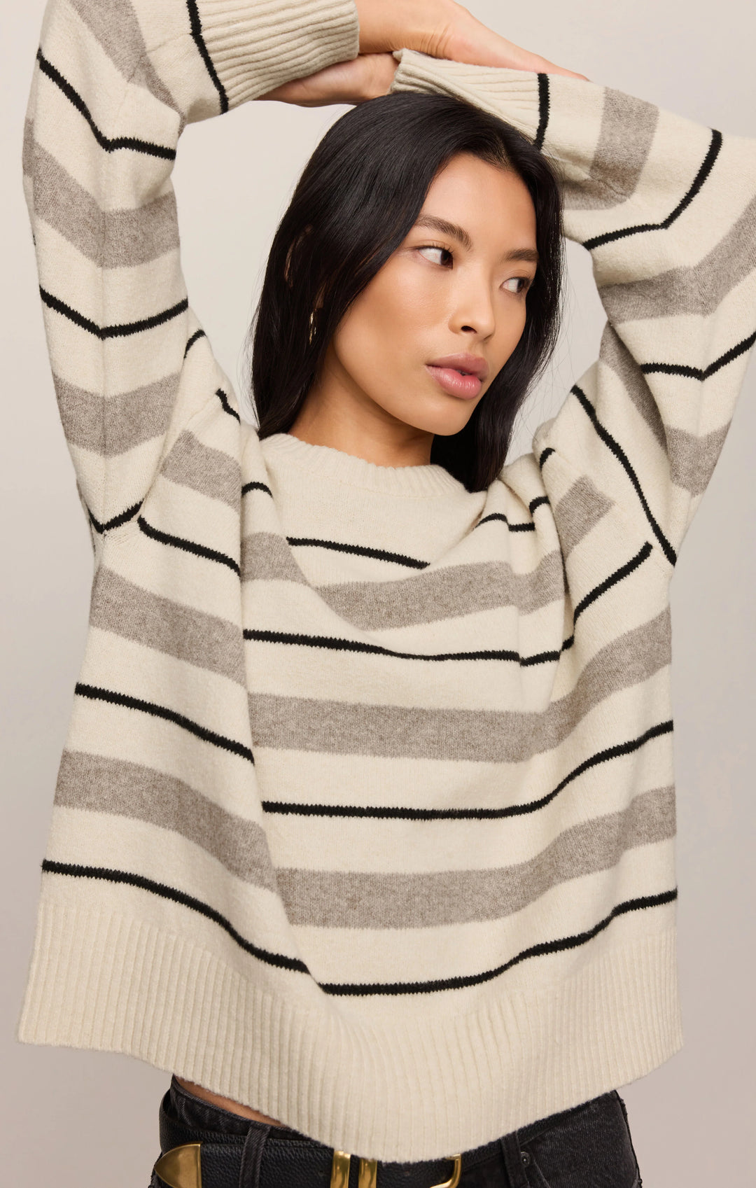 Z-Supply Women's Cirrus Stripe Sweater - Chalk - Sun Diego Boardshop