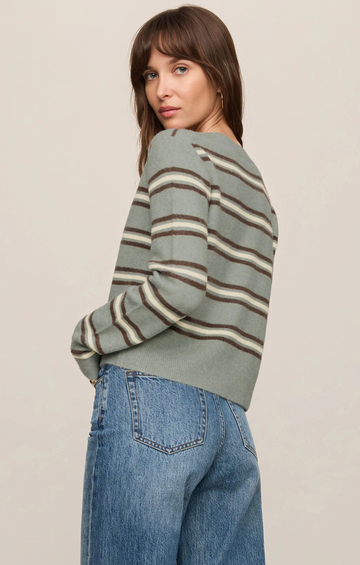Z-Supply Women's Medina Cozy Stripe Cardigan - Aqua Cloud - Sun Diego Boardshop