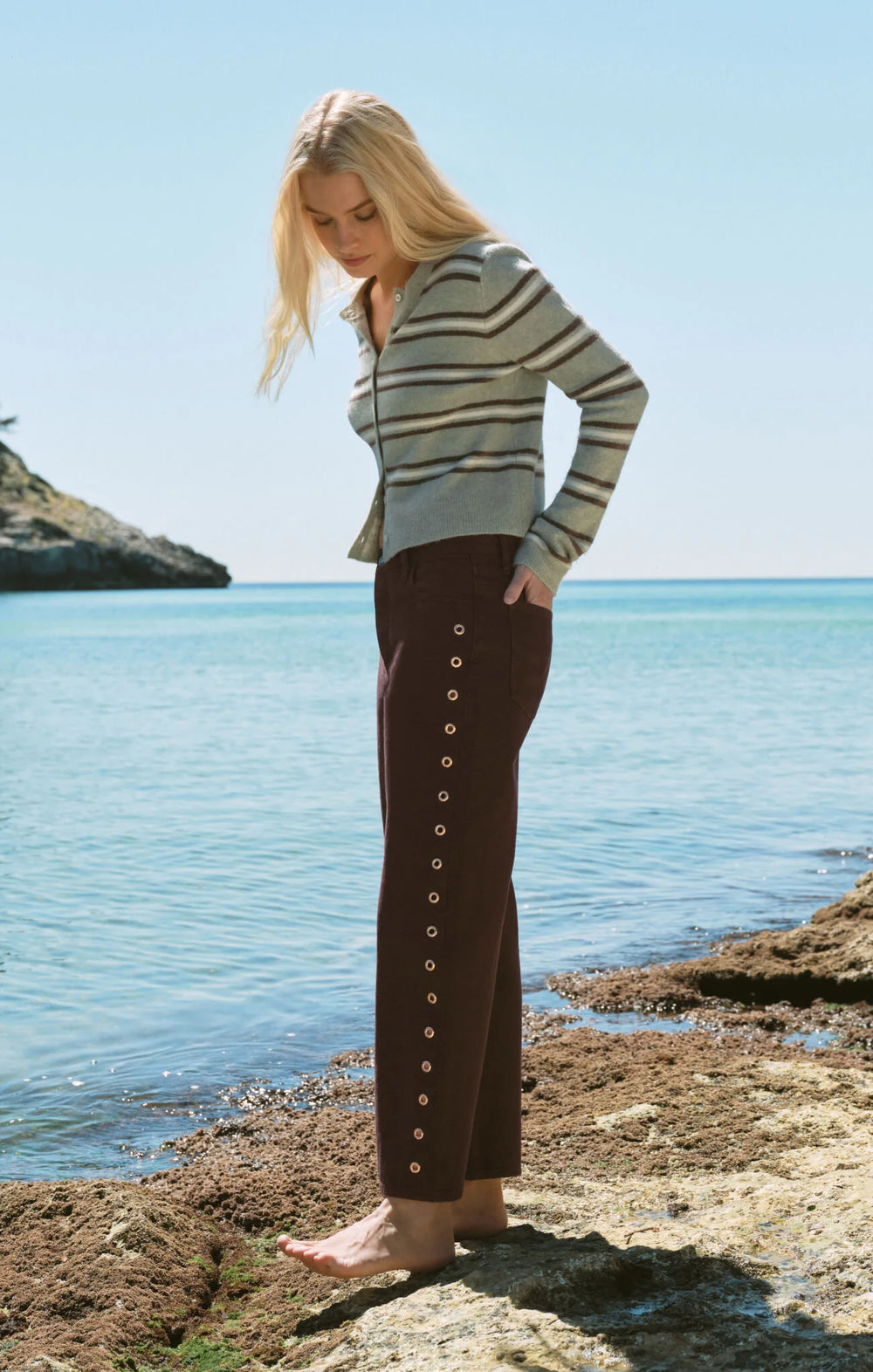Z-Supply Women's Medina Cozy Stripe Cardigan - Aqua Cloud - Sun Diego Boardshop