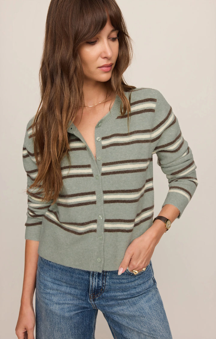 Z-Supply Women's Medina Cozy Stripe Cardigan - Aqua Cloud - Sun Diego Boardshop