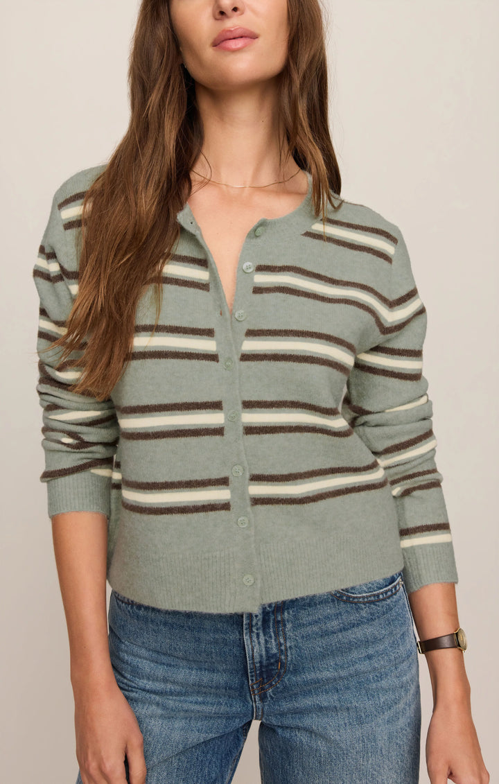 Z-Supply Women's Medina Cozy Stripe Cardigan - Aqua Cloud - Sun Diego Boardshop