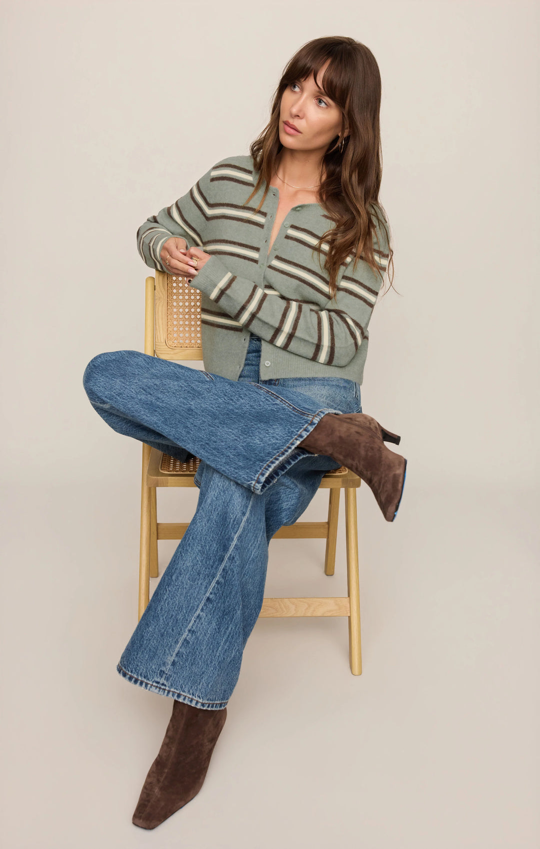 Z-Supply Women's Medina Cozy Stripe Cardigan - Aqua Cloud - Sun Diego Boardshop