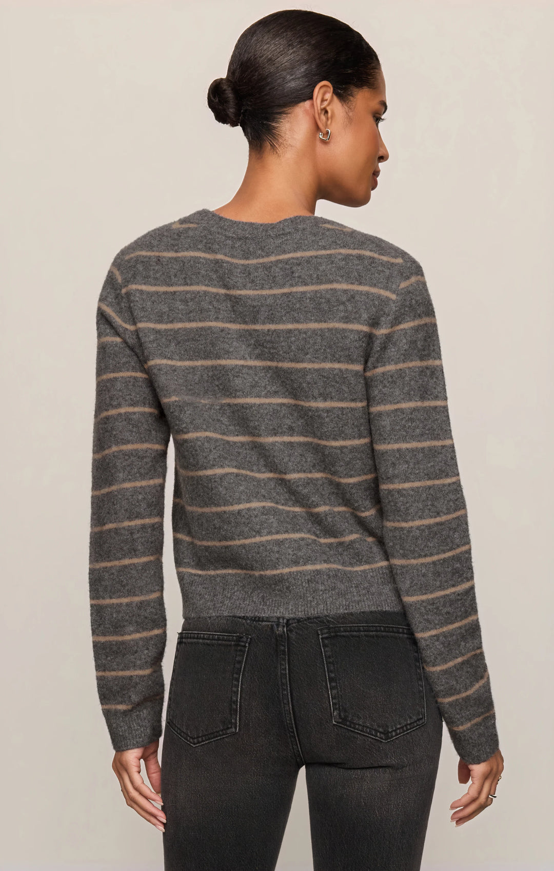 Z-Supply Women's Medina Cozy Stripe Cardigan - Charcoal Heather - Sun Diego Boardshop