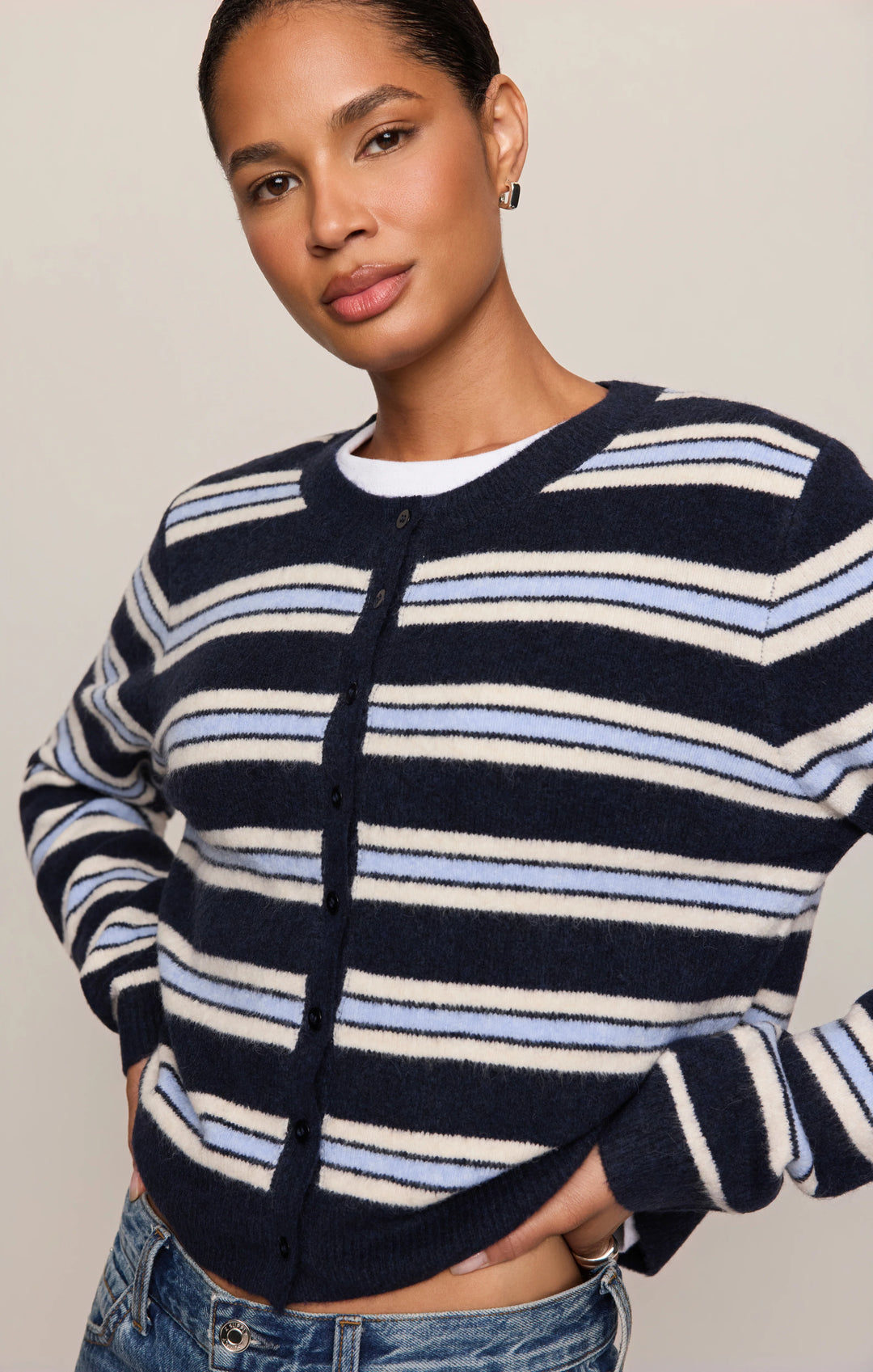 Z-Supply Women's Medina Cozy Stripe Cardigan - Eclipse - Sun Diego Boardshop