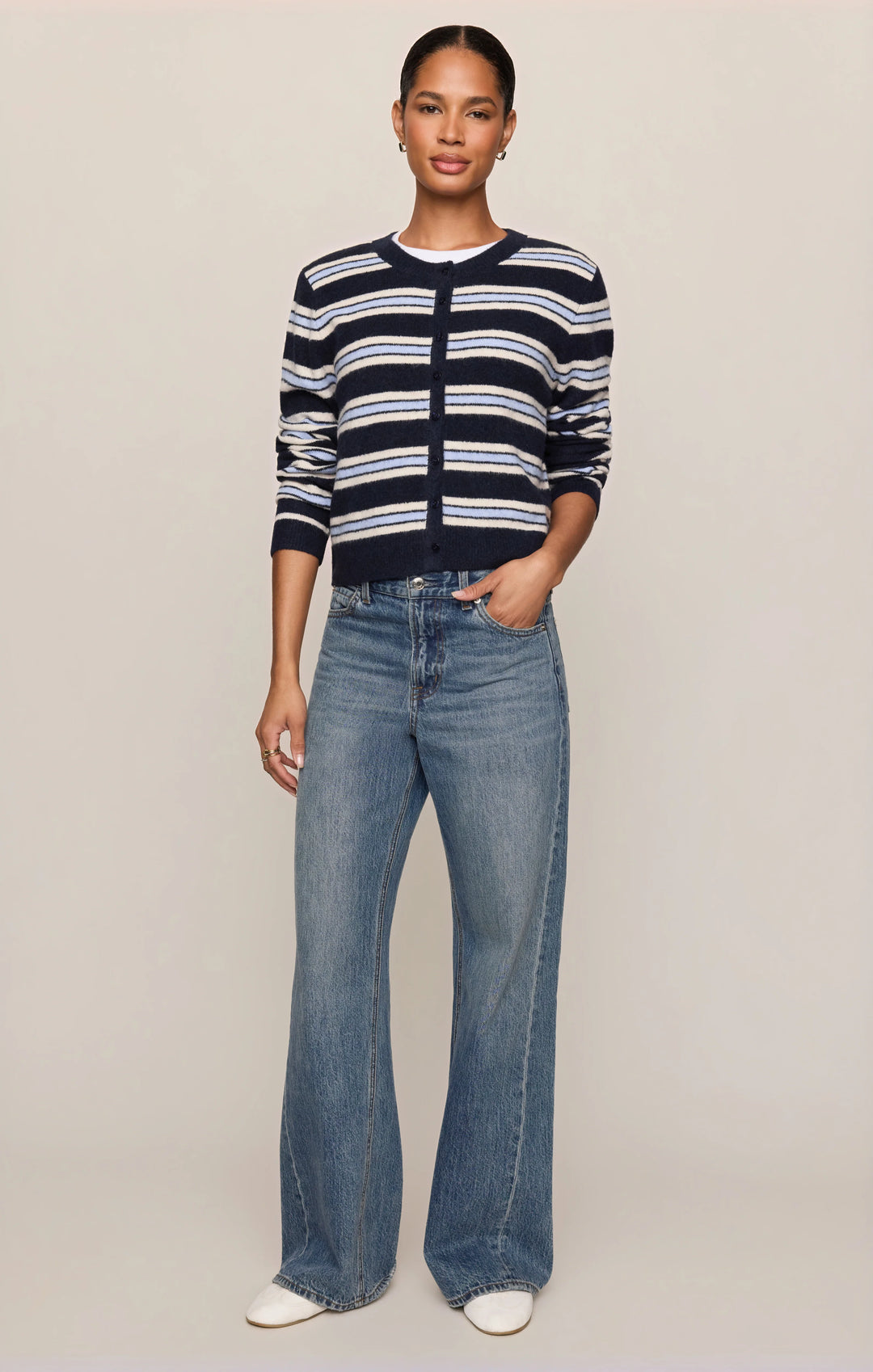 Z-Supply Women's Medina Cozy Stripe Cardigan - Eclipse - Sun Diego Boardshop