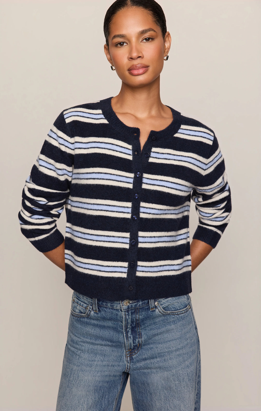 Z-Supply Women's Medina Cozy Stripe Cardigan - Eclipse - Sun Diego Boardshop