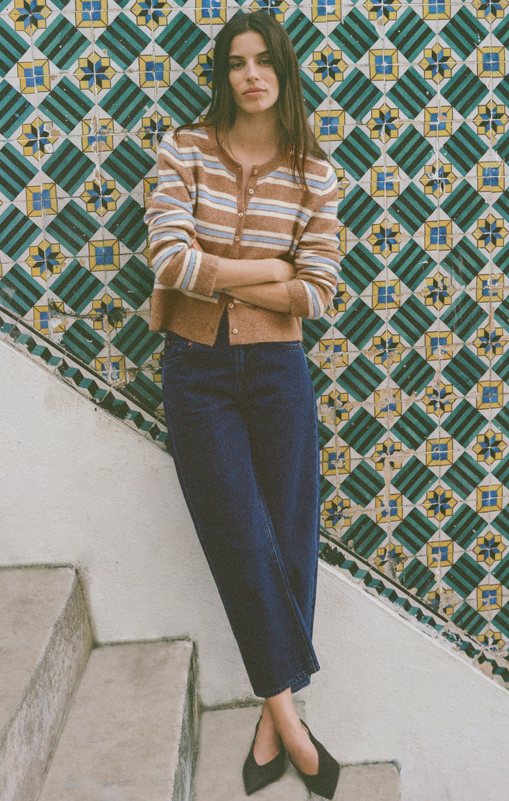 Z-Supply Women's Medina Cozy Stripe Cardigan - Golden Caramel - Sun Diego Boardshop