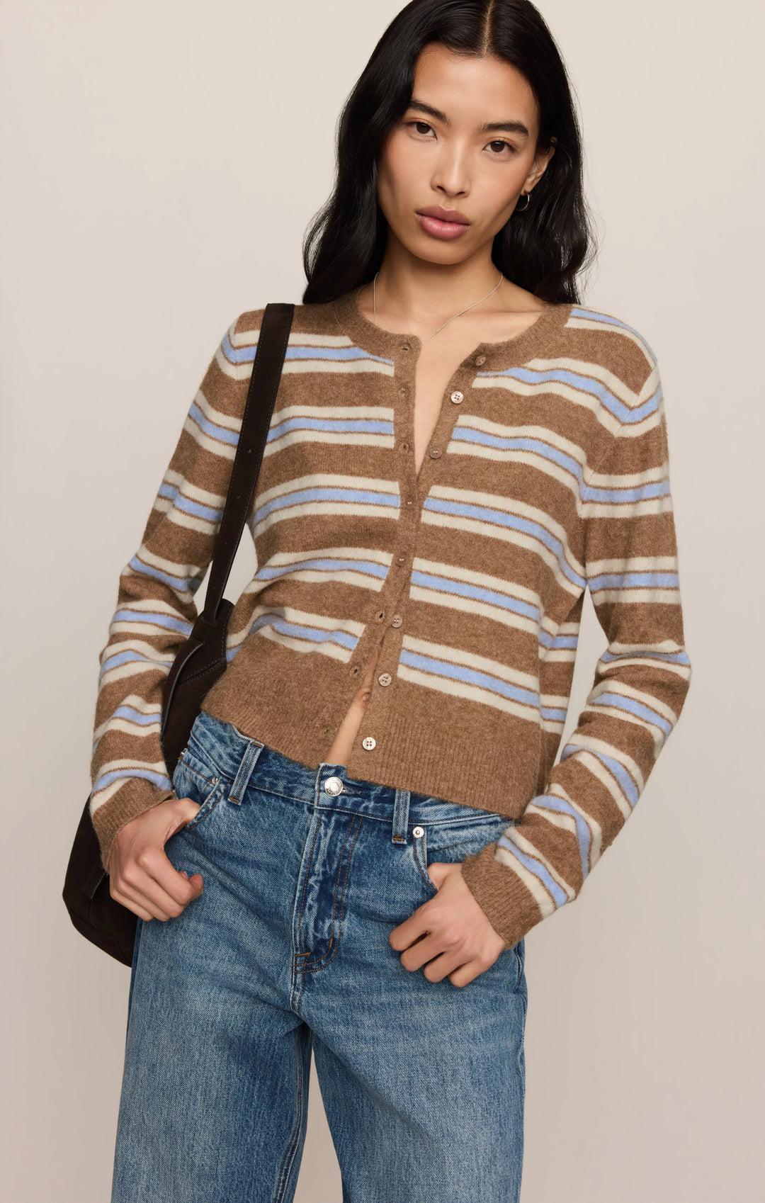 Z-Supply Women's Medina Cozy Stripe Cardigan - Golden Caramel - Sun Diego Boardshop