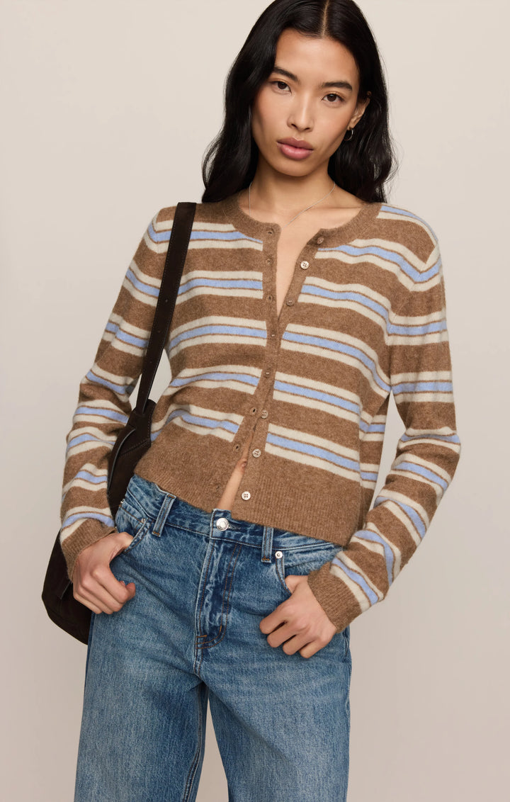 Z-Supply Women's Medina Cozy Stripe Cardigan - Golden Caramel - Sun Diego Boardshop