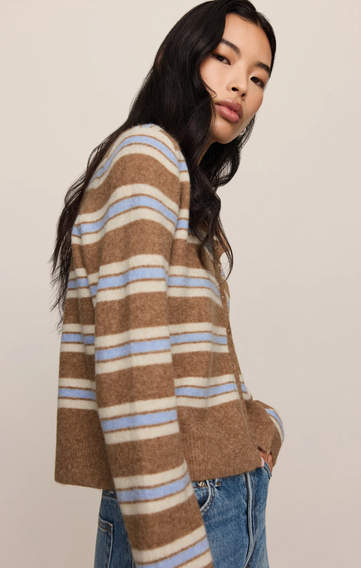 Z-Supply Women's Medina Cozy Stripe Cardigan - Golden Caramel - Sun Diego Boardshop