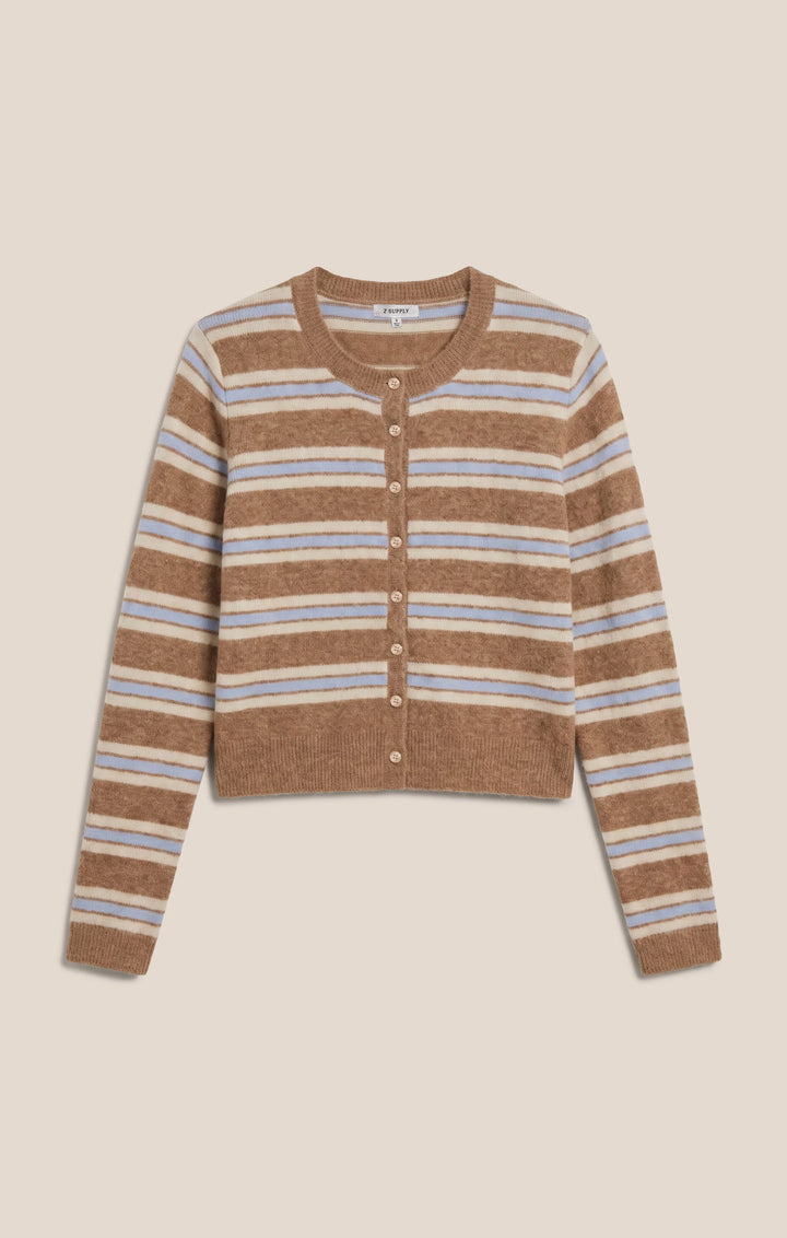 Z-Supply Women's Medina Cozy Stripe Cardigan - Golden Caramel - Sun Diego Boardshop