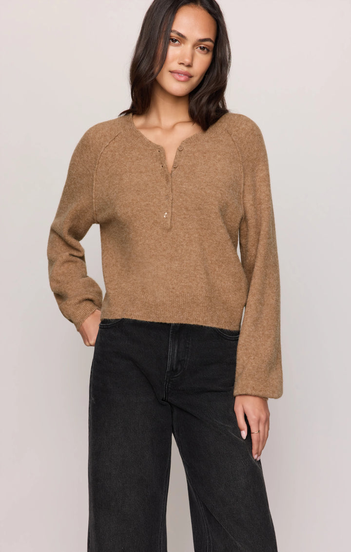 Z-Supply Women's Westmont Henley Sweater - Golden Caramel - Sun Diego Boardshop