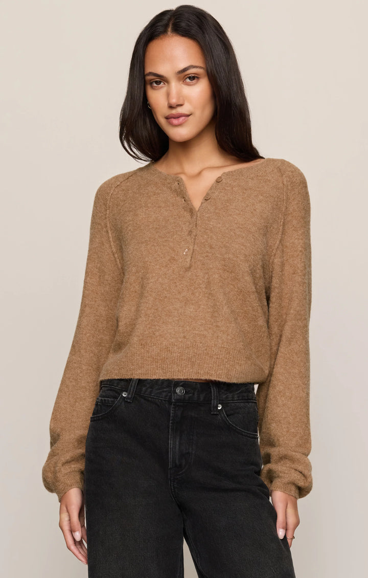 Z-Supply Women's Westmont Henley Sweater - Golden Caramel - Sun Diego Boardshop