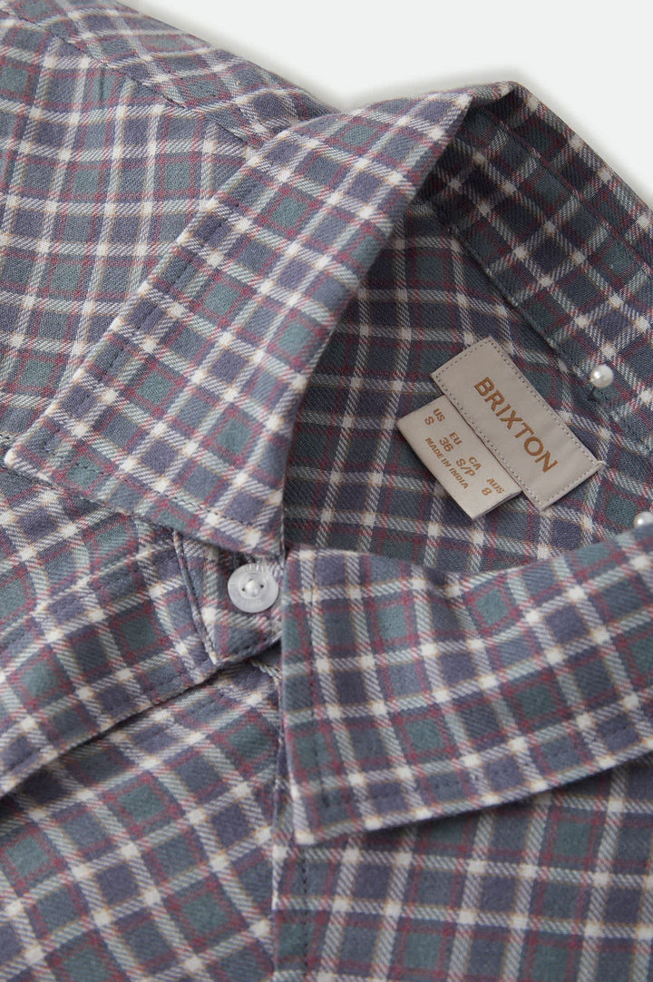 Brixton Women's Wayne Shirt - Soft Navy Plaid - Sun Diego Boardshop