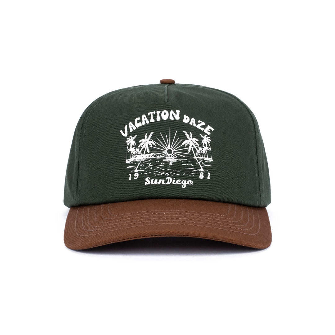 SunDiego VACATION DAZE Snapback - GREEN/BROWN - Sun Diego Boardshop