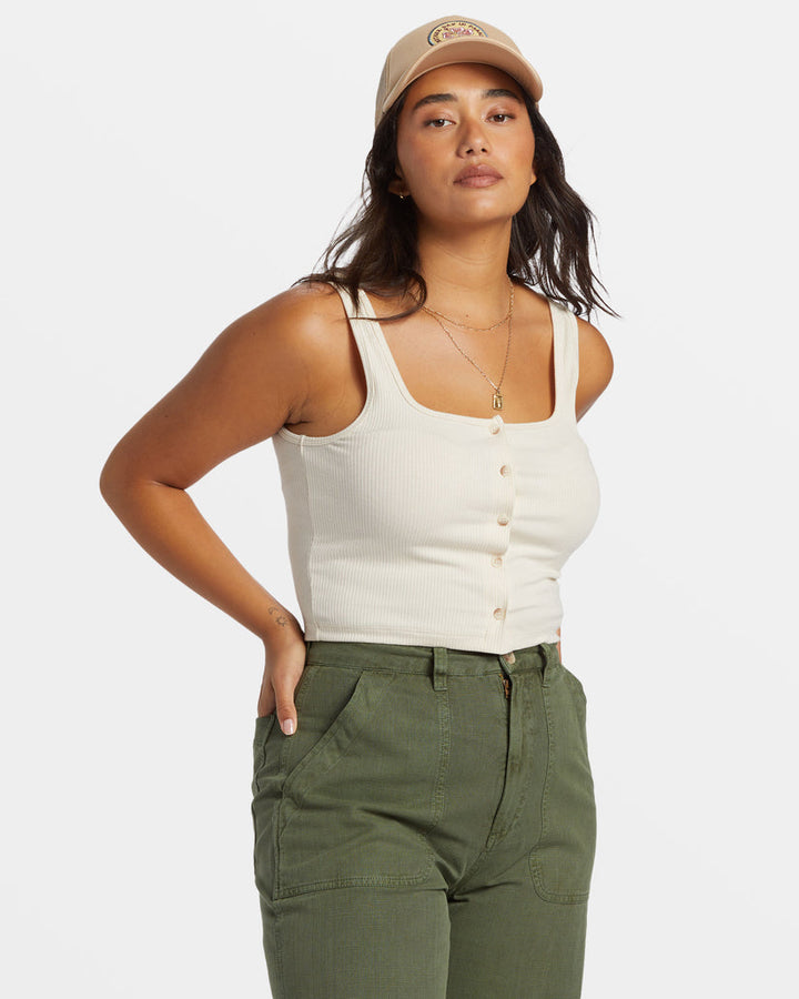 Billabong Summerset Cropped Tank Top - WHITE CAP - Sun Diego Boardshop