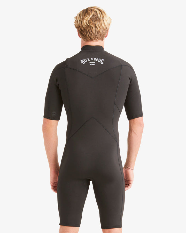 Billabong 2/2mm Absolute Short Sleeve Chest Zip Springsuit - BLACK - Sun Diego Boardshop