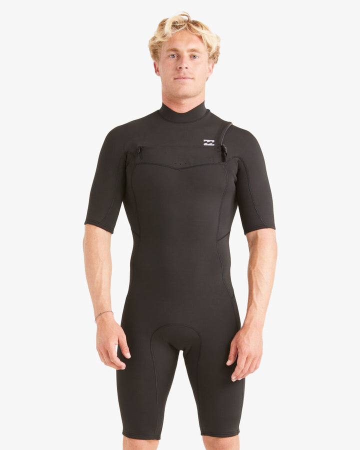 Billabong 2/2mm Absolute Short Sleeve Chest Zip Springsuit - BLACK - Sun Diego Boardshop