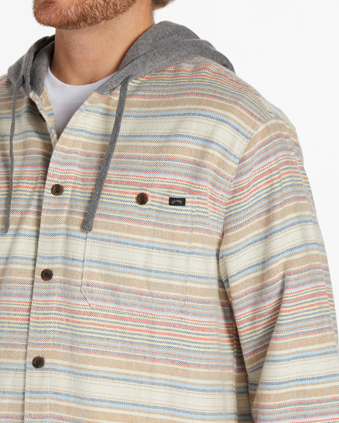 Billabong Baja Hooded Flannel Shirt - Oyster - Sun Diego Boardshop