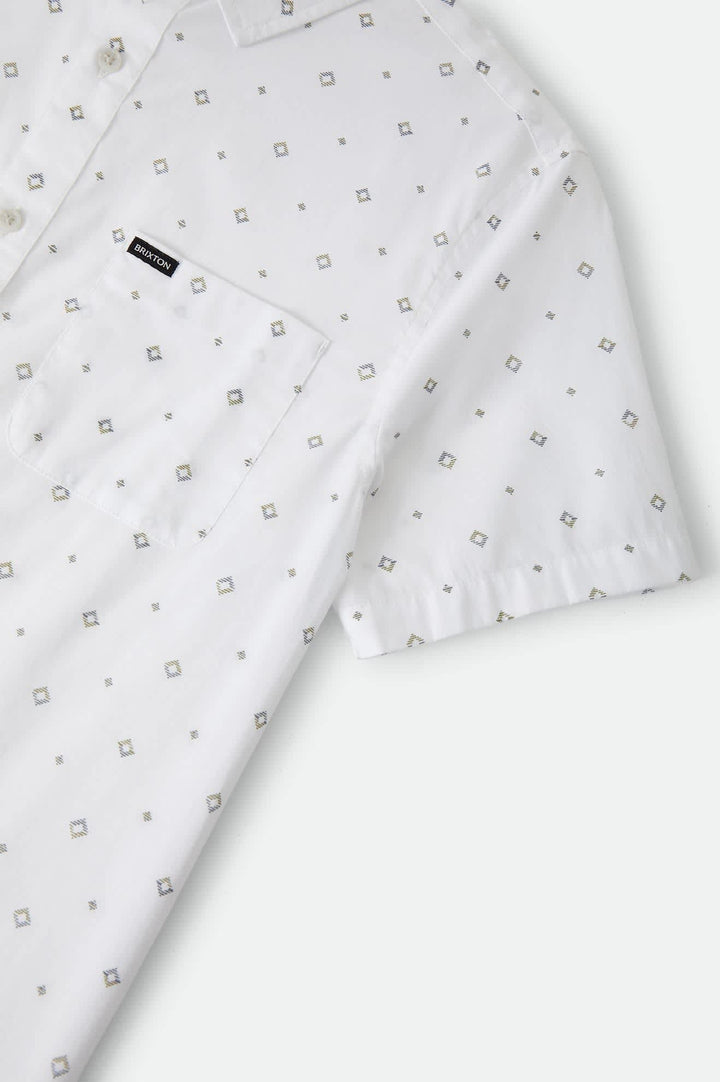 Brixton Men's Charter Print Shirt - White/Geo - Sun Diego Boardshop