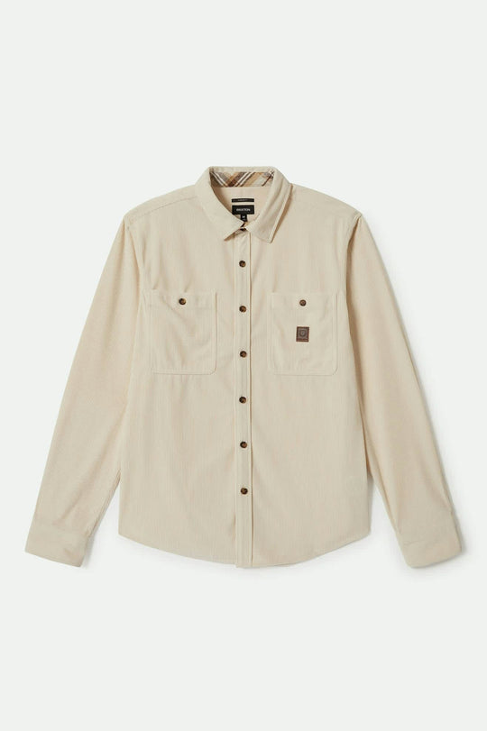 Brixton The Field Corduroy L/S Overshirt - WHITE CAP - Sun Diego Boardshop