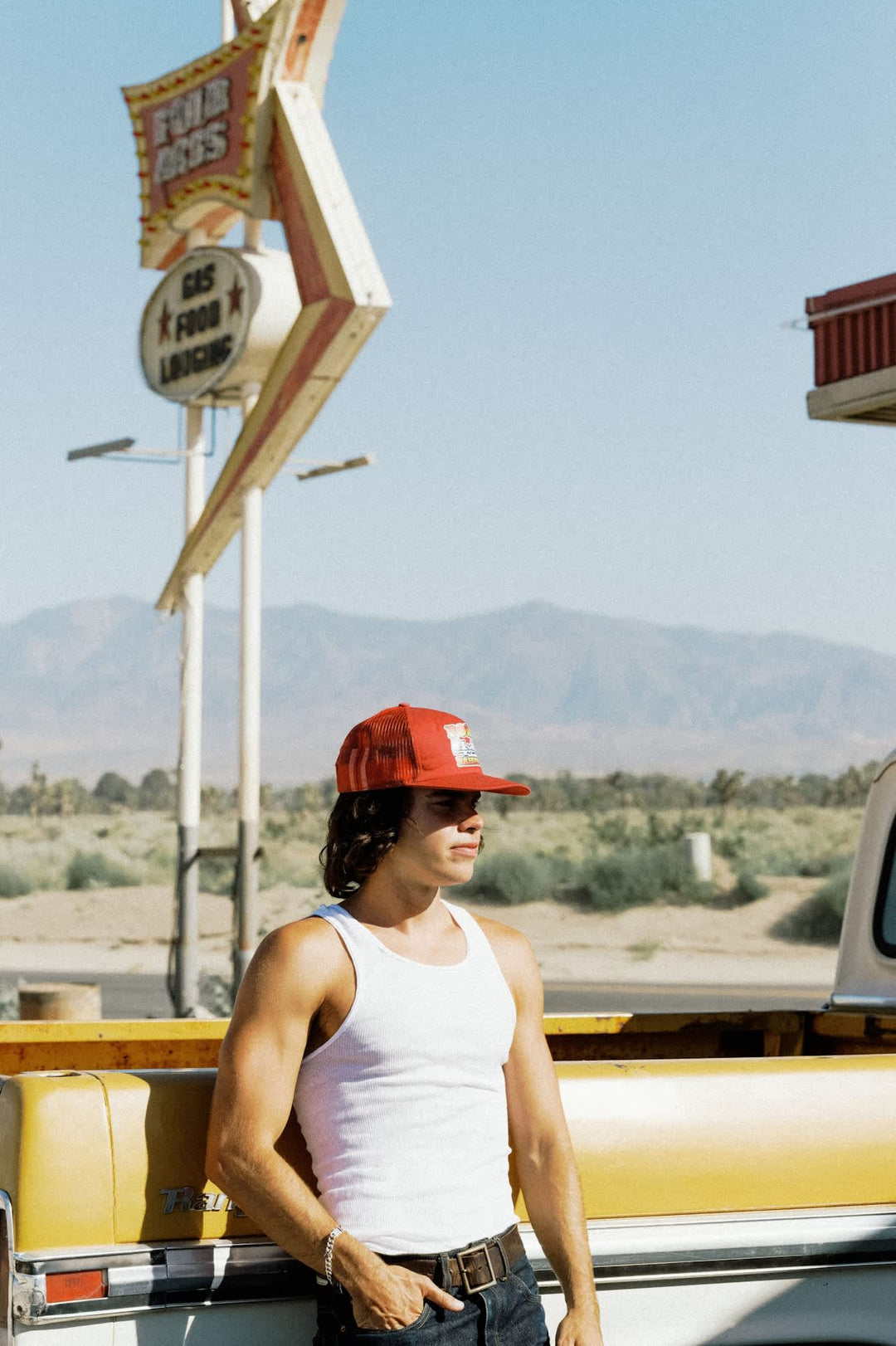 Brixton Men's Ford 4x4 Chrome Trucker Hat - Rangoon Red - Sun Diego Boardshop