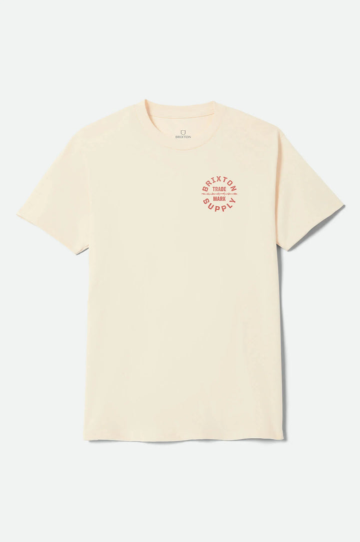 Brixton Men's Oath V Standard T-Shirt - Cream/Brick Red - Sun Diego Boardshop