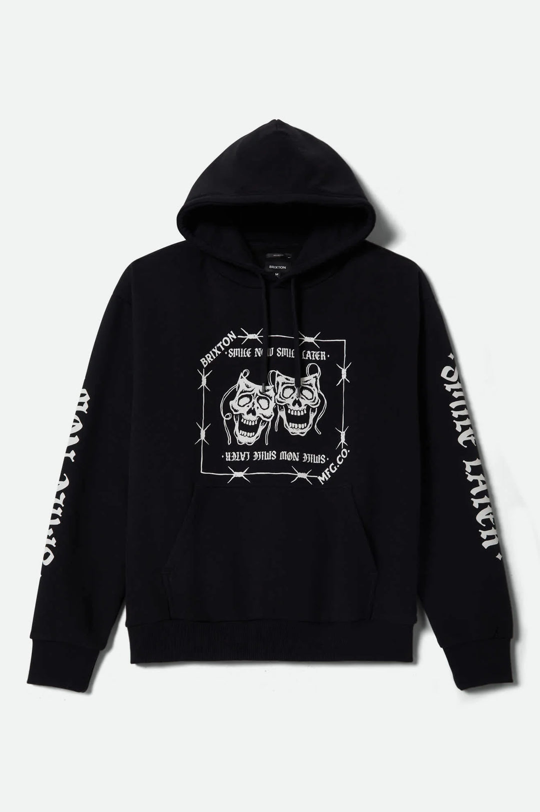 Brixton Smile Always Relaxed Hoodie - Black Worn Wash - Sun Diego Boardshop