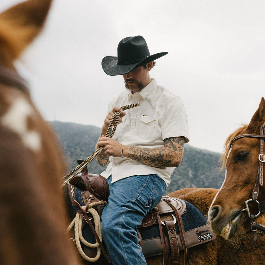 Seager Amarillo Short Sleeve Shirt - Vintage White - Sun Diego Boardshop
