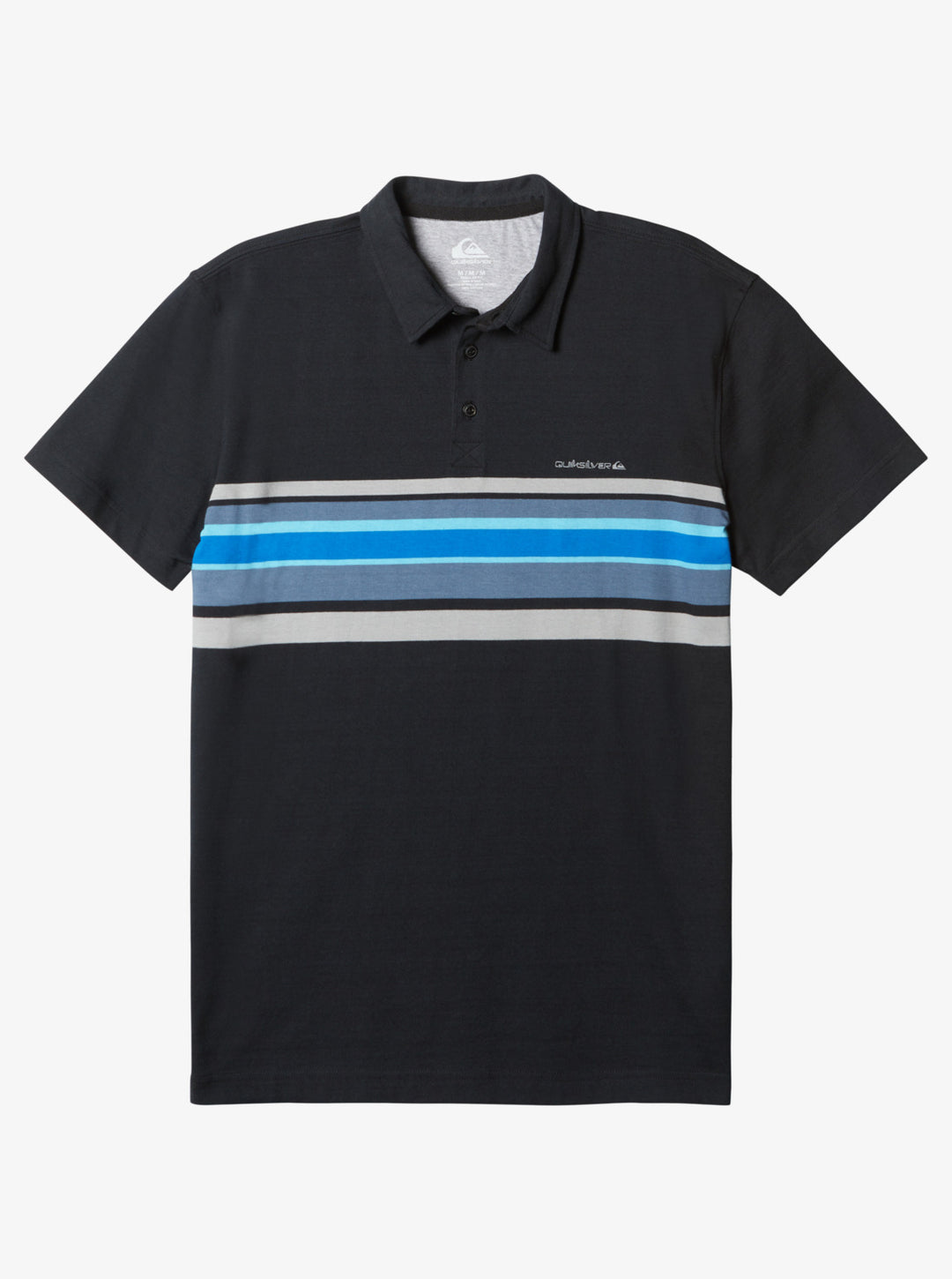 Quiksilver Stripe Lite Short Sleeve Polo Shirt - Black - Sun Diego Boardshop