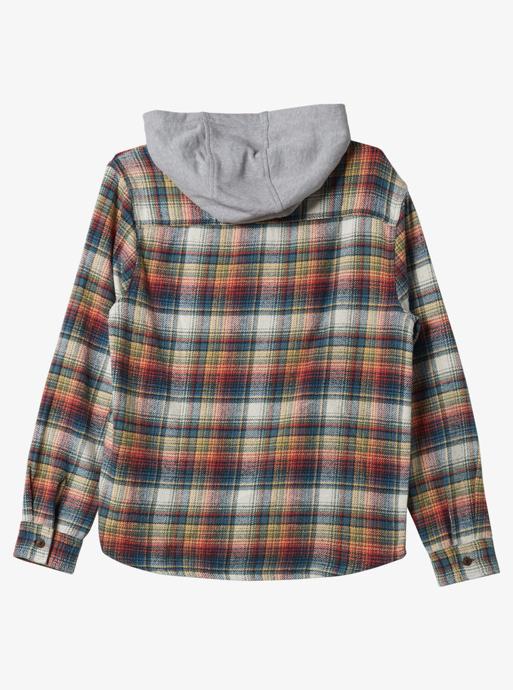 Quiksilver Briggs Hooded Flannel Long Sleeve Top - Charcoal - Sun Diego Boardshop