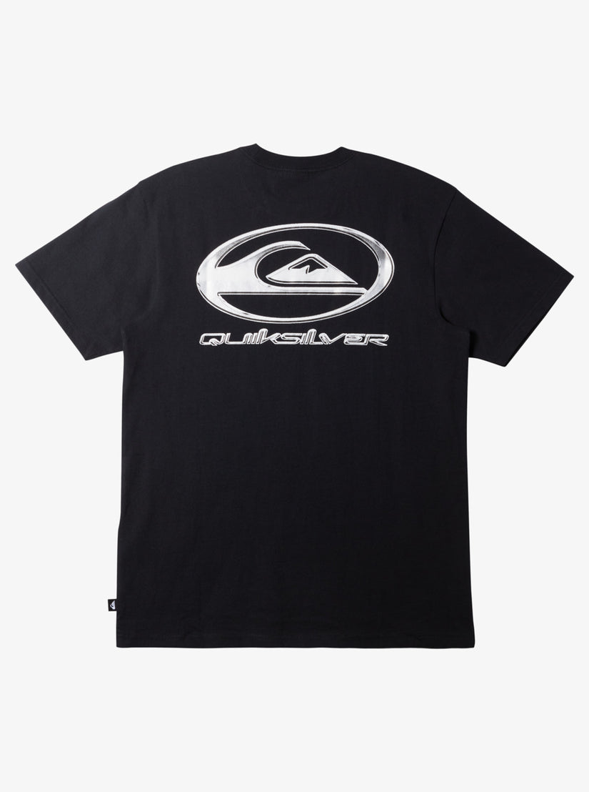 Quiksilver Chrome Logo Short Sleeve Saturn T-Shirt - Black Kvj0 - Sun Diego Boardshop