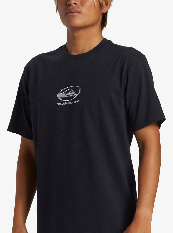 Quiksilver Chrome Logo Short Sleeve Saturn T-Shirt - Black - Sun Diego Boardshop