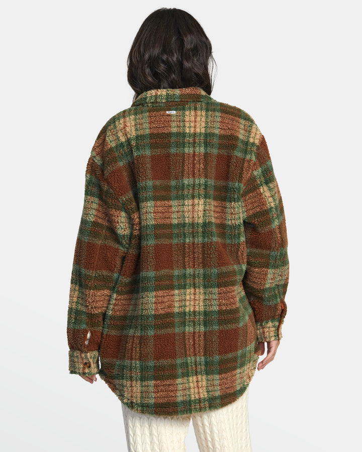 RVCA Birdie Shacket Flannel Jacket - Caramel - Sun Diego Boardshop